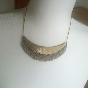 Fringe pendant statement necklace